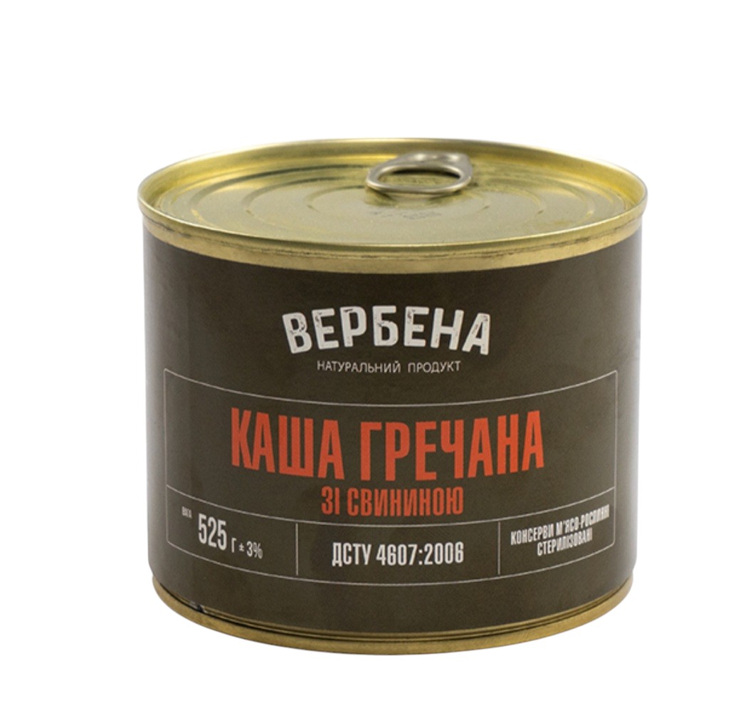 Каша гречана зі свининою 525г ключ Вербена