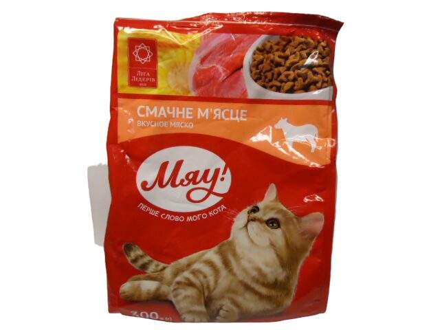 Корм для котів СУХИЙ Мяу з м’ясом 300г (уп.21шт.)