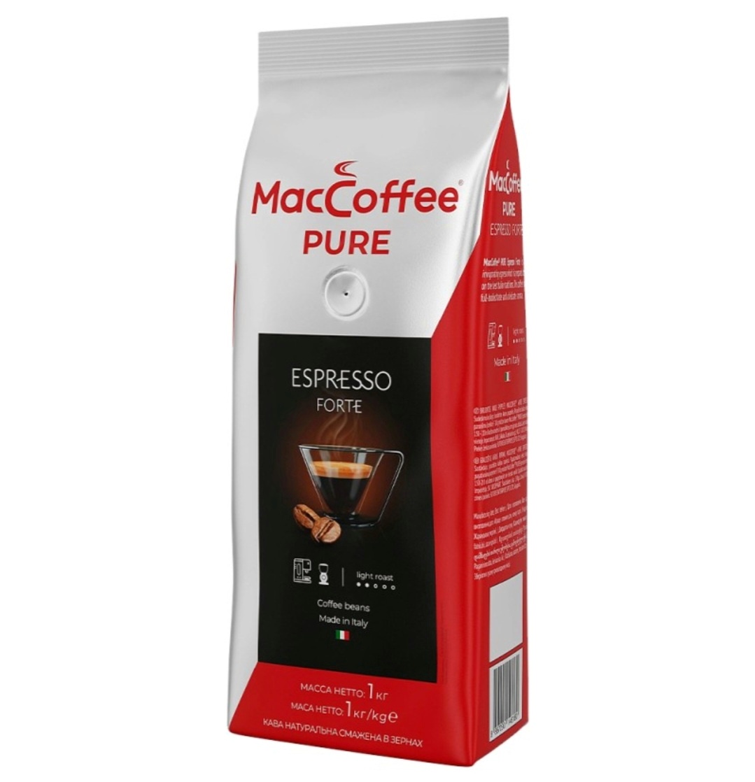 Кава зернова MacCoffe Pure Espresso 1 кг.  (ящ.6 шт.)