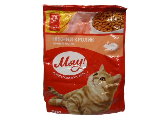 Корм для котів СУХИЙ Мяу з кроликом 300г (уп.21шт)