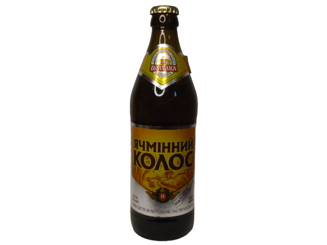 Пиво Ячмінний Колос світле 0,5л СКЛО (ящ.12 шт.)