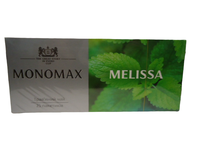 Чай МОНОМАХ 25 пак зелений MELISSA з ниткою (ящ.18 шт.)