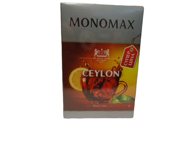 Чай МОНОМАХ чорний CEYLON 80г байховий листовий(ящ.16 шт.)