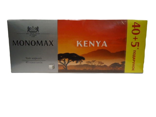 Чай МОНОМАХ 40+5 пак чорний KENYA з ниткою (ящ.14 шт.)