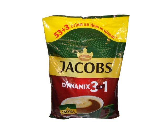 Кава  Jacobs 3 в1 МІШОК  Dynamix 13 г ПАКЕТ 56 шт.