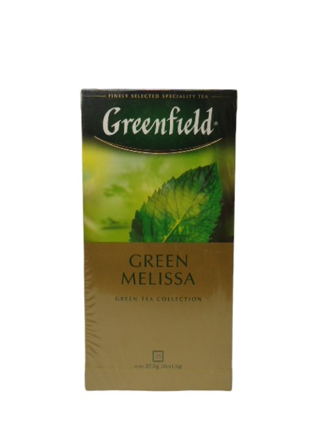 Чай Greenfield Green Melissa 25 пак. (зелений з мелісою) (ящ.10 шт.)