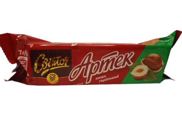 Вафлі АРТЕК  Світоч Горіхові 80 гр. (в ящ. 45 шт.)