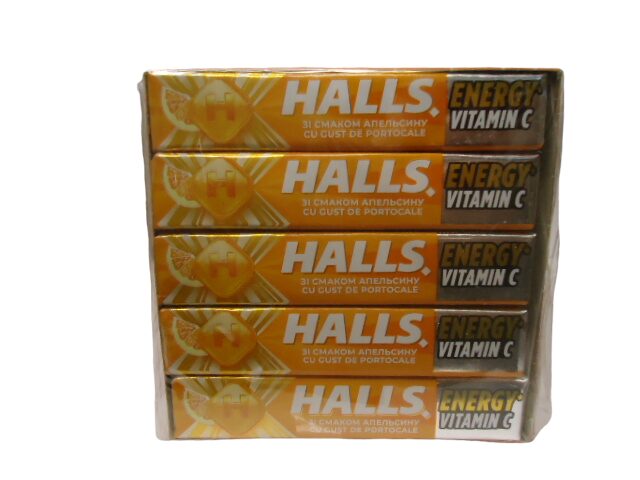 Карамель HALLS з вітаміном С зі смаком апельсина (20 шт.)