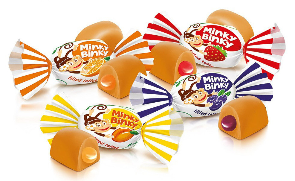 ІРИС РОШЕН  Minky Binky з желейною начинкою 1кг. (в ящ. 6 кг.)
