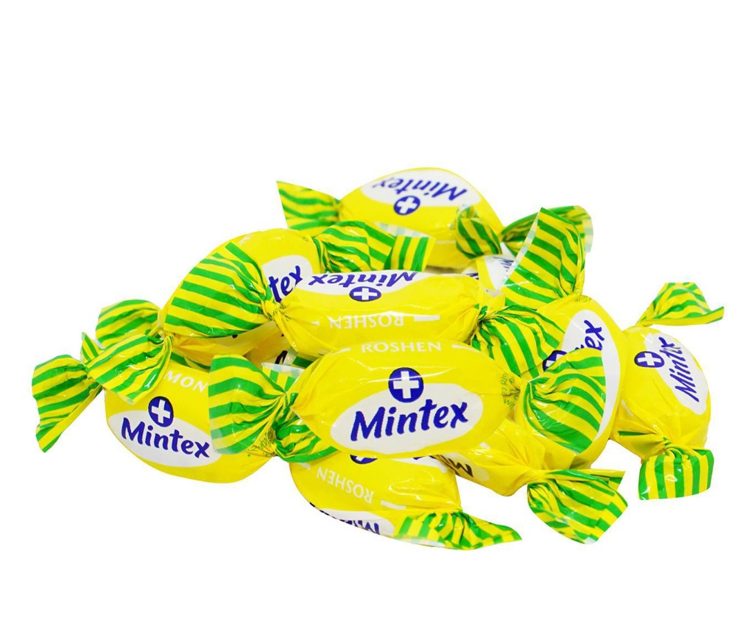 КАРАМЕЛЬ РОШЕН  Mintex + Lemon зі смаком лимон та ментолу 1 кг. (в ящ.9 кг.)