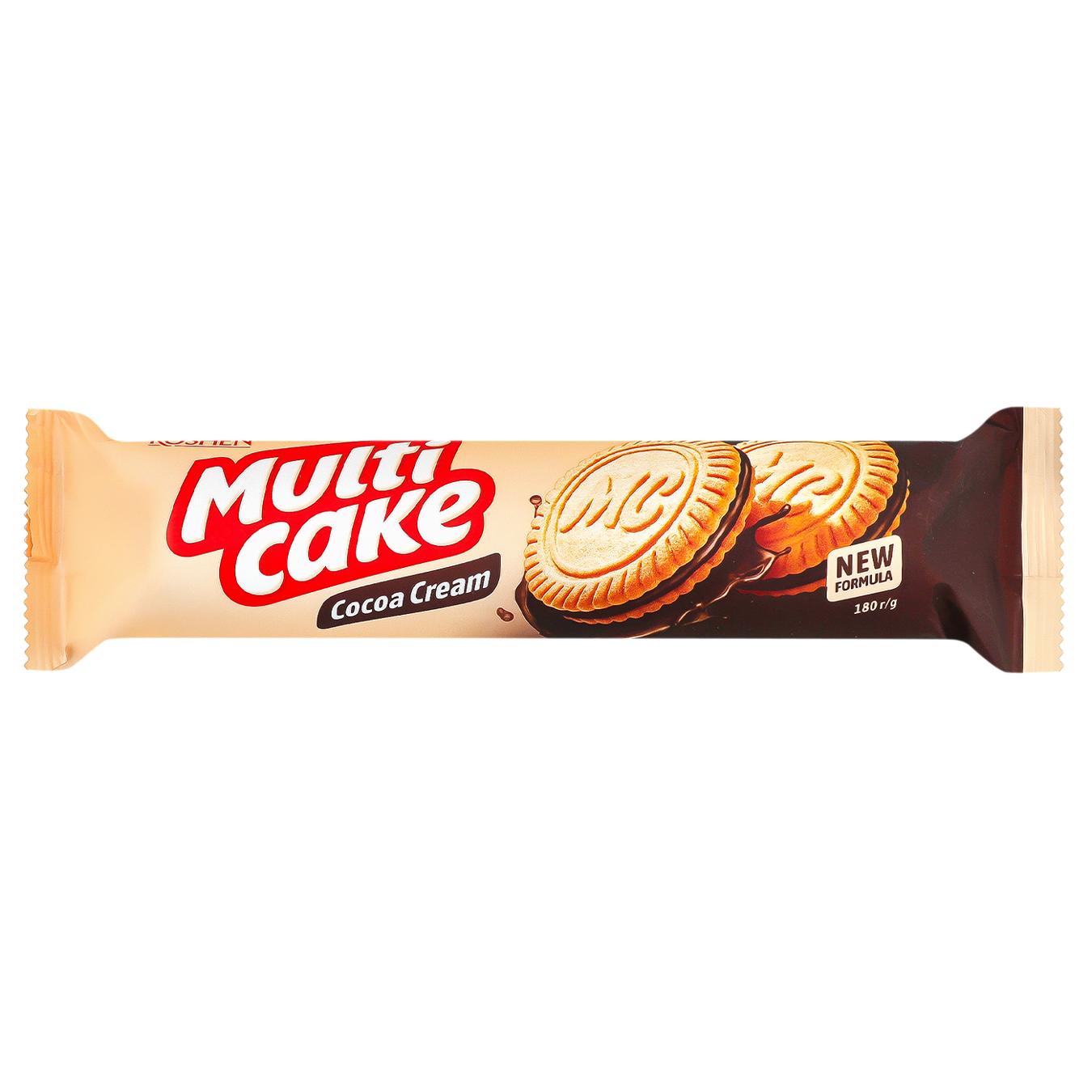 Печиво – сендвіч РОШЕН  Multicake  з начинкою КАКАО 180гр. (в ящ.28 шт.)