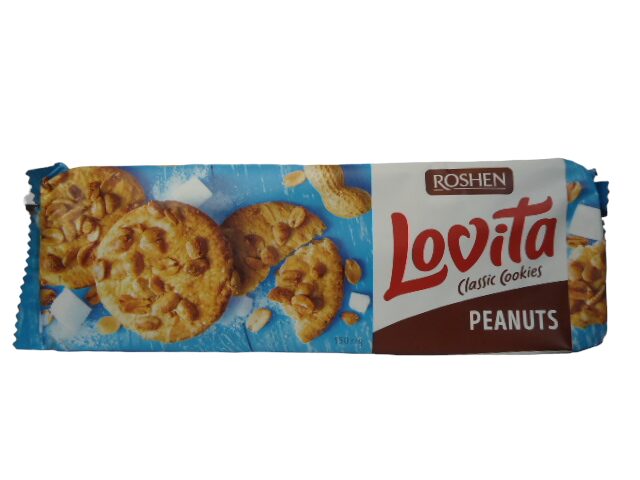 Печиво РОШЕН  Lovita Classic Cookies арахіс150гр. (в ящ.16 шт.)