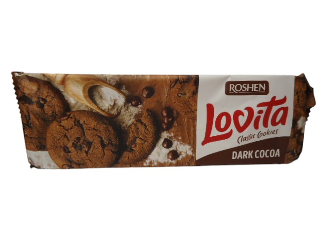Печиво РОШЕН  Lovita DARK CHOKO з КАКАО та глазур’ю 150гр. (в ящ.16 шт.)