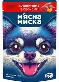 Корм для собак М’ясна Миска яловичина з овочами 100г (ящ.24шт)
