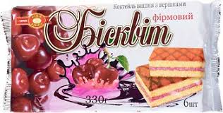Бісквіт ХБФ Вишня – Вершки 330 гр.(ящ.8 шт.)