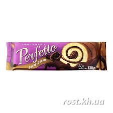 Рулет бісквітний ХБФ Perfetto какао крем 130гр. (ящ.30 шт.)