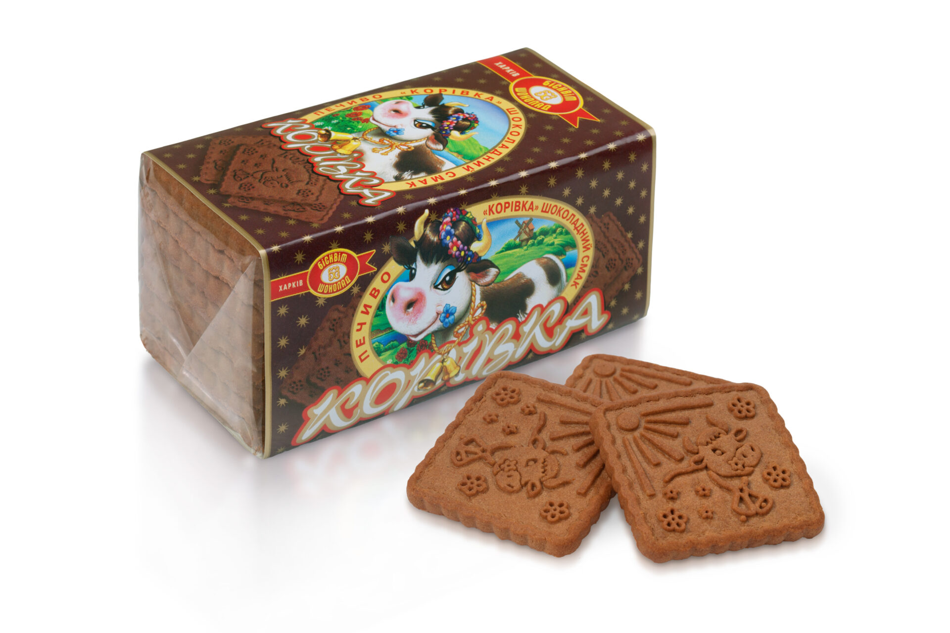 ФАСОВАНЕ Печиво ХБФ Корівка шоколад 180гр. (ящ.30 шт.)