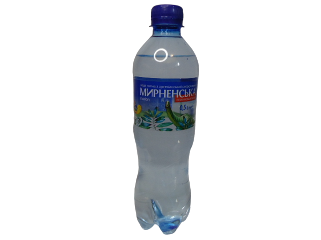 Вода Мирненська  0,5л  сильногазована  (в уп.15 шт.)