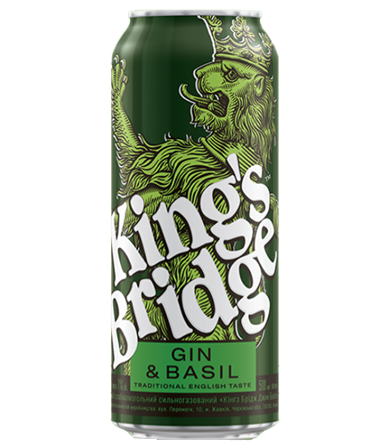 Kinq’s Bridge Gin-Basil 0.45 л. З/БАНКА (уп.24 шт.) ЗЕЛЕНИЙ