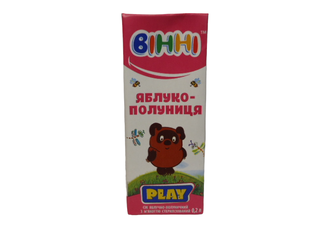 Сік Вінні Яблучно-полуничний 0,2 л. (уп.27 шт.)