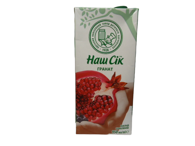 Сік ТМ Наш сік 0,95 л. Гранатовий  нектар (уп.12 шт.)