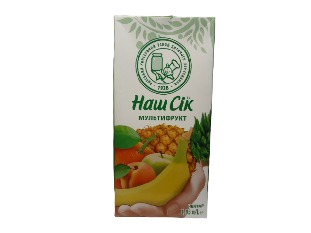 Сік ТМ Наш сік 0,95 л. Мультифруктовий з м’якоттю (уп.12 шт.)