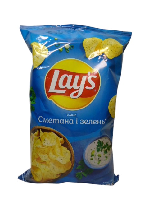 Чіпси Лейс 60гр сметана зелень (ящ.28 шт.)