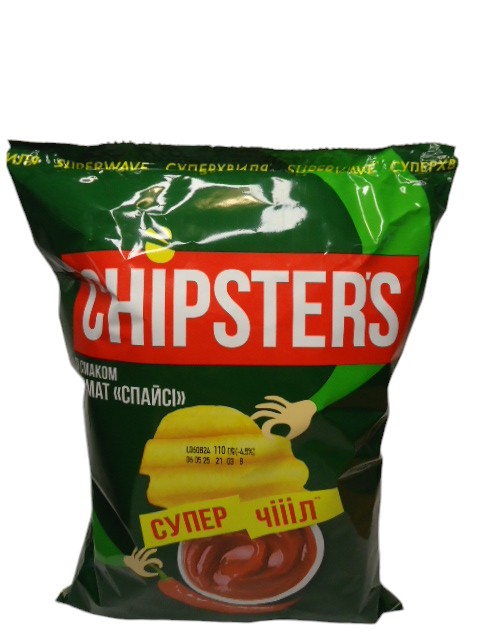 Чіпси Chipster`s хвилясті смак Томат Спайсі 95гр. (в ящ.16 шт.)