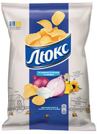 Чіпси ЛЮКС 125 гр. зі смаком Сметана цибуля (ящ.22 шт.)