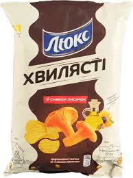 Чіпси ЛЮКС 125 гр. РИФЛЕНІ смак лисичок (ящ.22 шт.)