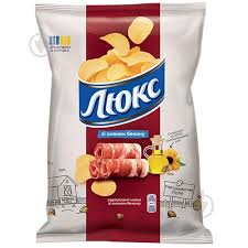 Чіпси ЛЮКС 125 гр. зі смаком бекону (ящ.22 шт.)