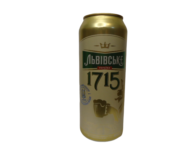 Пиво Львівське 1715  0,48 л. З/БАНКА (в ящ.24 шт.)
