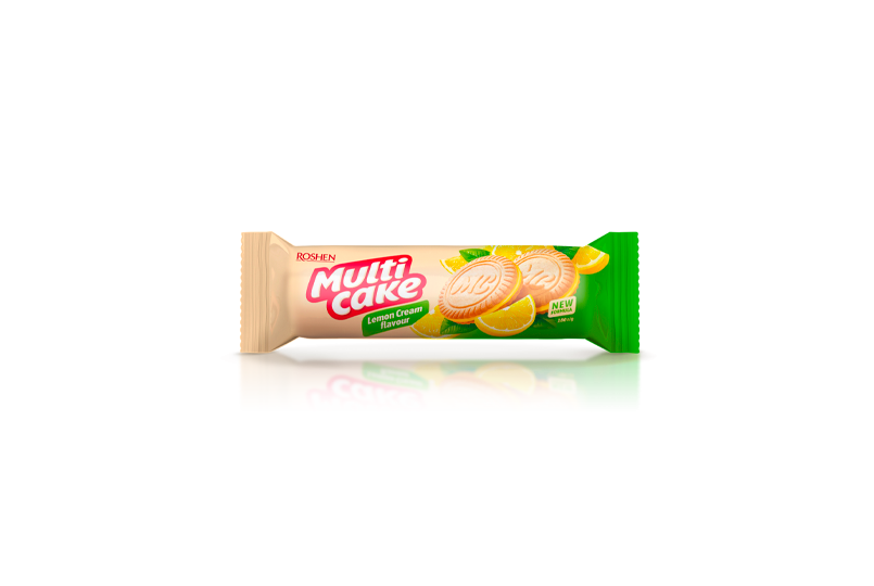 Печиво – сендвіч РОШЕН  Multicake  з начинкою лимон – крем 180гр. (в ящ.28 шт.)