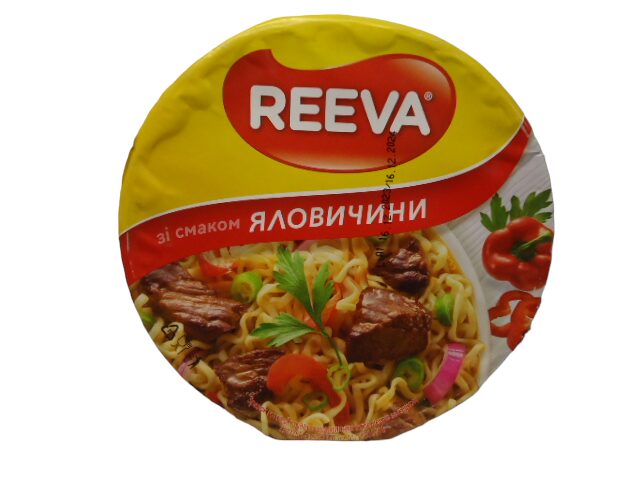 Reeva Локшина ЧАШКА  з яловичиною 75г