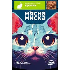 Корм для котів М’ясна Миска з кроликом 100г (ящ.24шт)