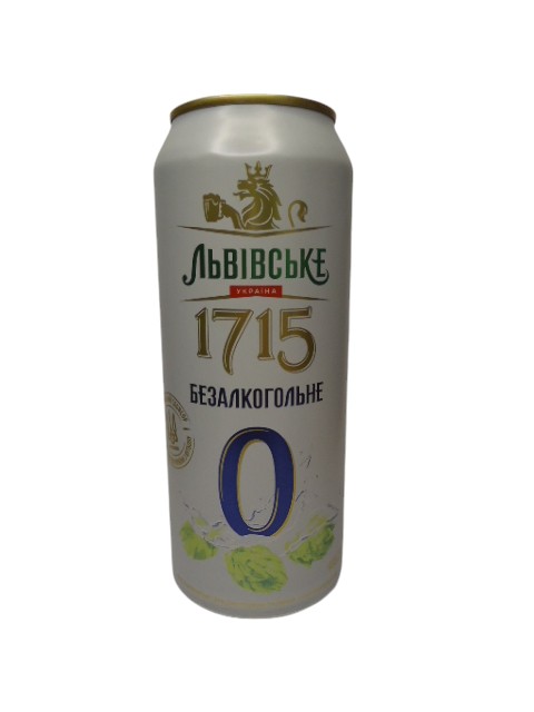 Пиво Львівське 1715  0,48л. БЕЗАЛКОГОЛЬНЕ З/БАНКА (уп.24 шт.)