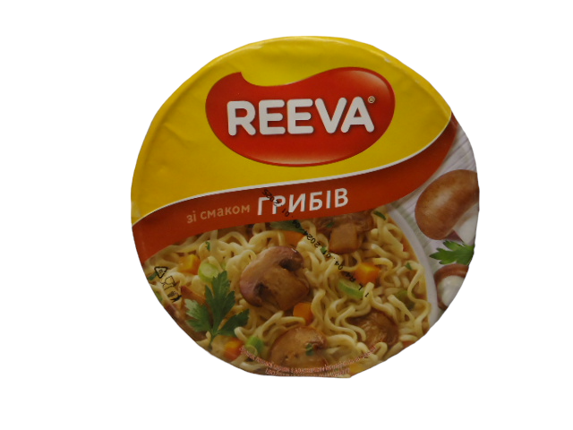 Reeva Локшина ЧАШКА  з грибами 75г