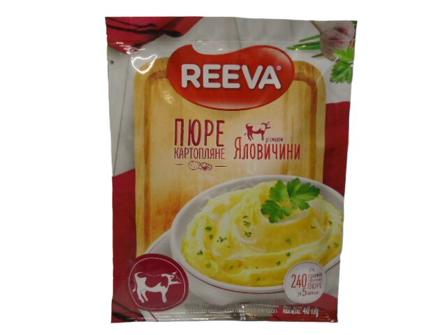 Пюре Reeva картопляне зі смаком яловичини 40г
