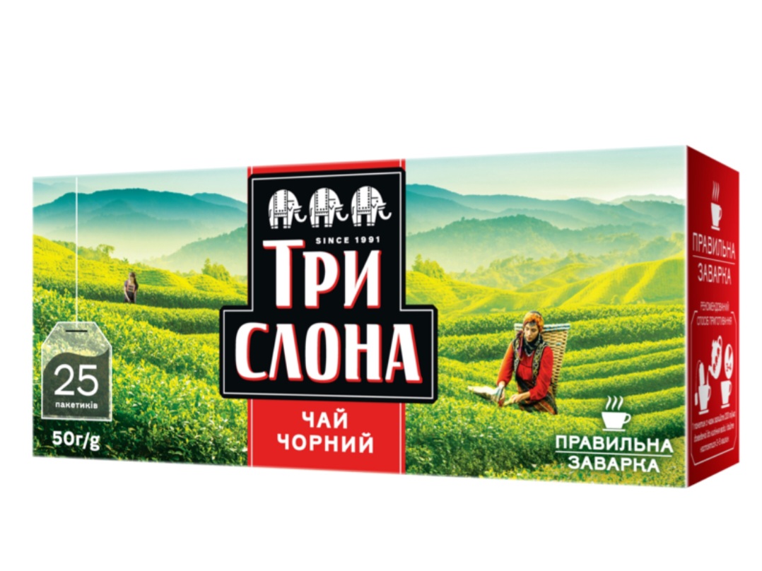 Чай Три Слона чорний 25пак (ящ.18 шт.)