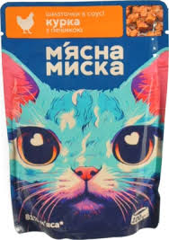 Корм для котів М’ясна Миска з куркою і печінкою 100г (ящ.24шт)