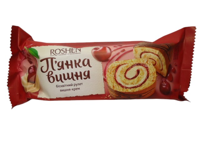 Рулет РОШЕН П’янка вишня 180г (ящ.14 шт.)
