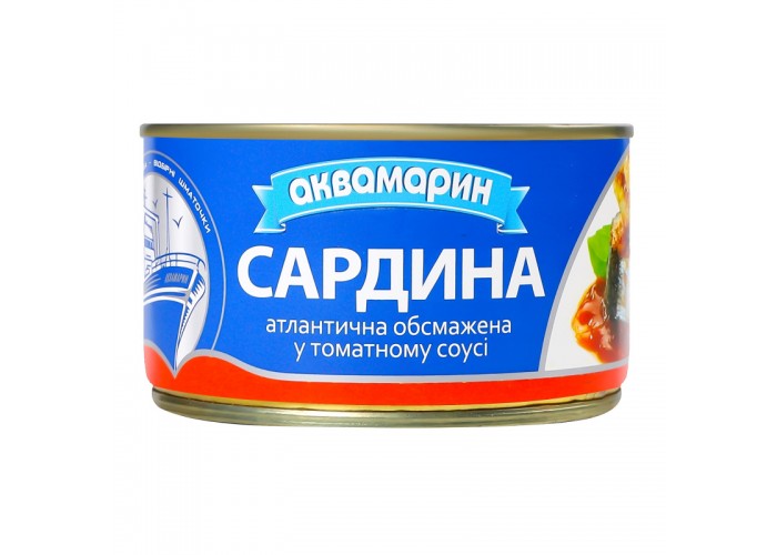 Консерви ТМ Аквамарин Сардина в том/соусі, ж/б  230г
