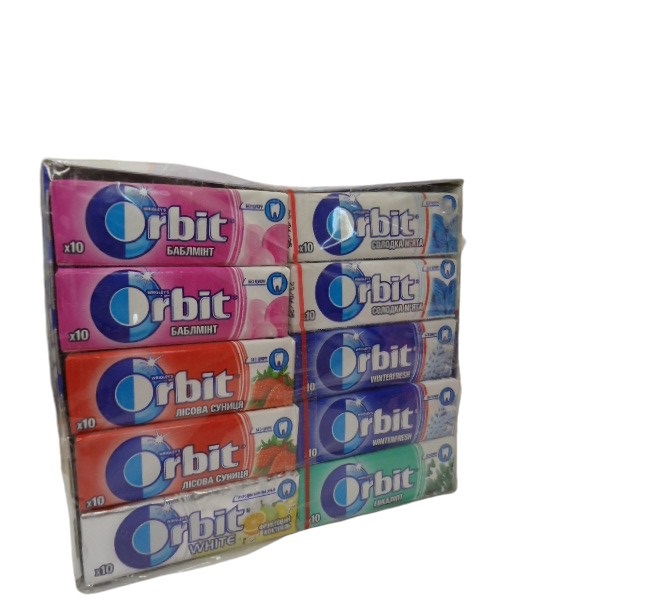 Гумка Orbit  АСОРТІ 14гр (блок 30шт.)