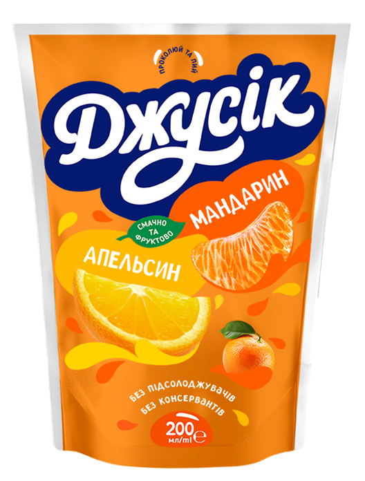 Напій Джусік 0,2 л. Апельсин -мандарин (уп.10 шт.)