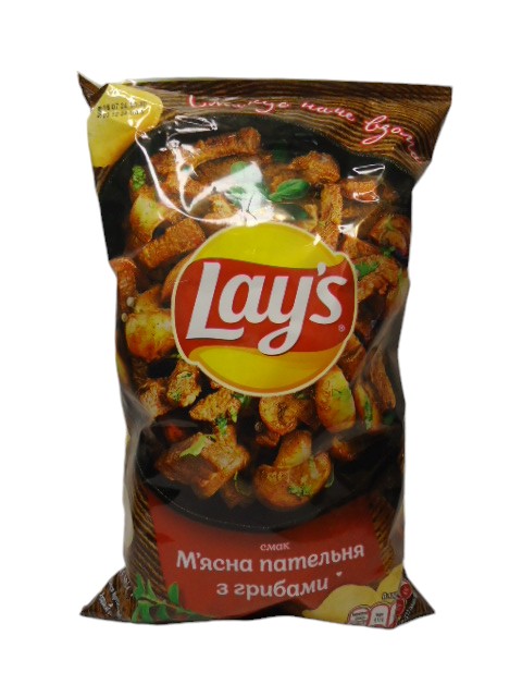 Чіпси Лейс 120г Мясна пательня з грибами (ящ.21шт.)