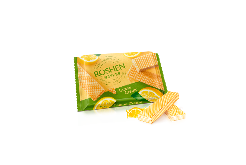 ВАФЛІ  РОШЕН  Wafers  лимон 72 гр. (в ящ.22 шт.)