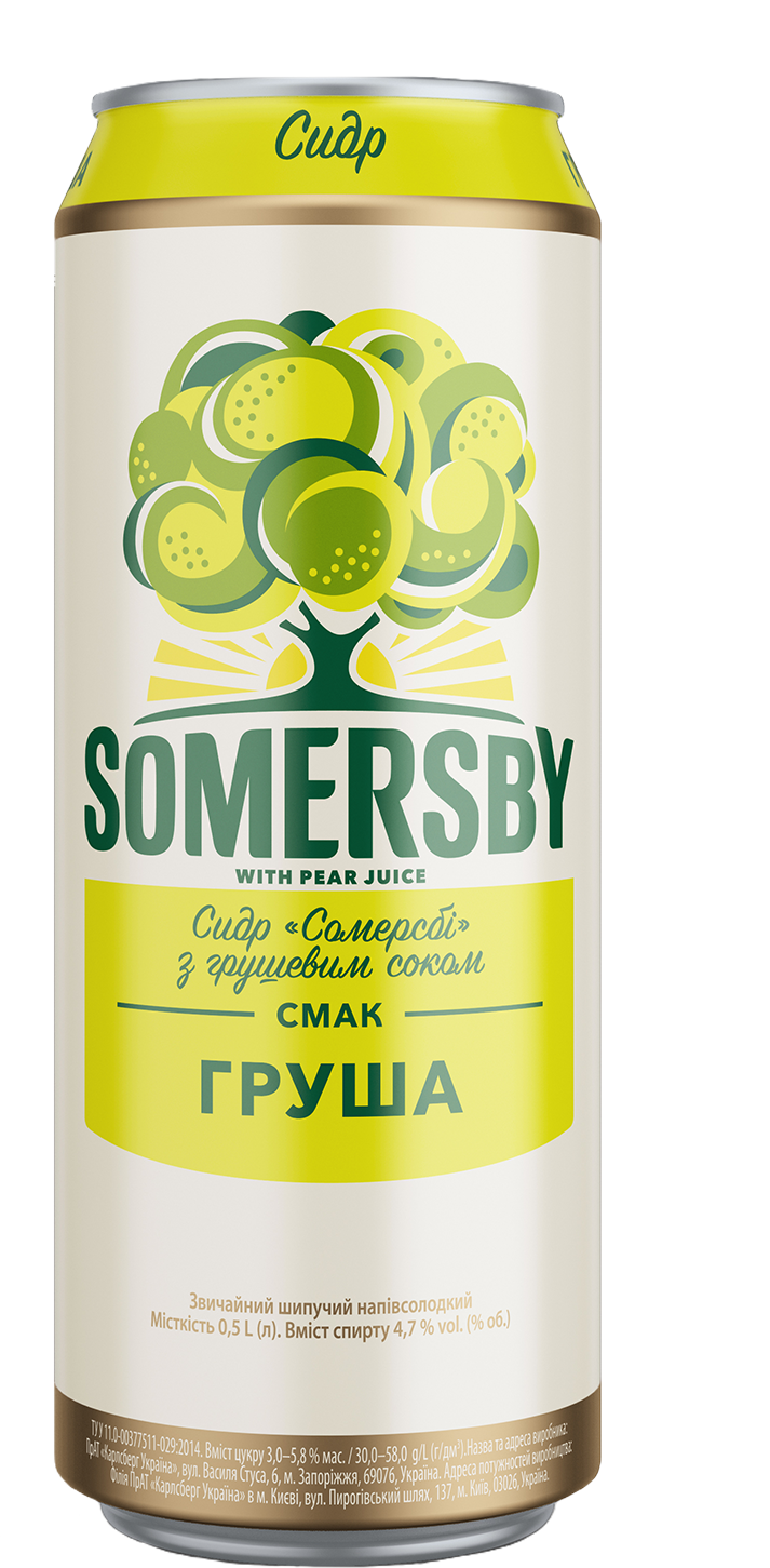 Сидр Сомерсбі Груша 0,5л З/БАНКА (ящ.24 шт.)